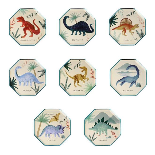 Dinosaur Kingdom Set of 8 Paper Plates By Meri Meri